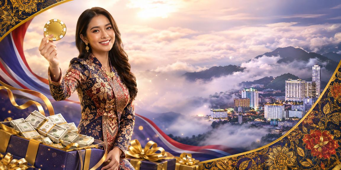 Pemain menikmati permainan meja di kasino bertema batik Malaysia